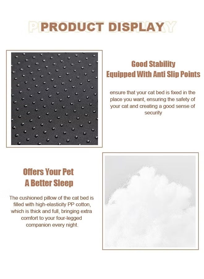 Four Seasons Universal Cat House, Cat Beds for Indoor Cats, Luxury Cat Nest with Removable and Washable Cushion, Semi Enclosed Cat Cave, Soft Plush Premium Cotton No Deformation Pet Bed,  Durable House for Cats - Image 4